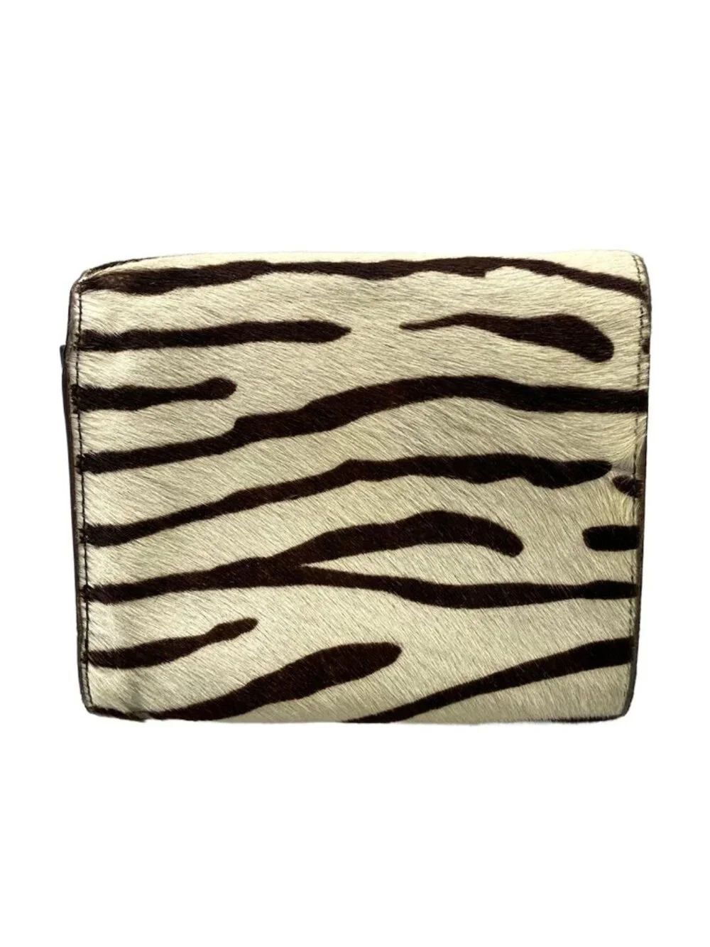 Prada Trifold Wallet Ivory Dark Brown